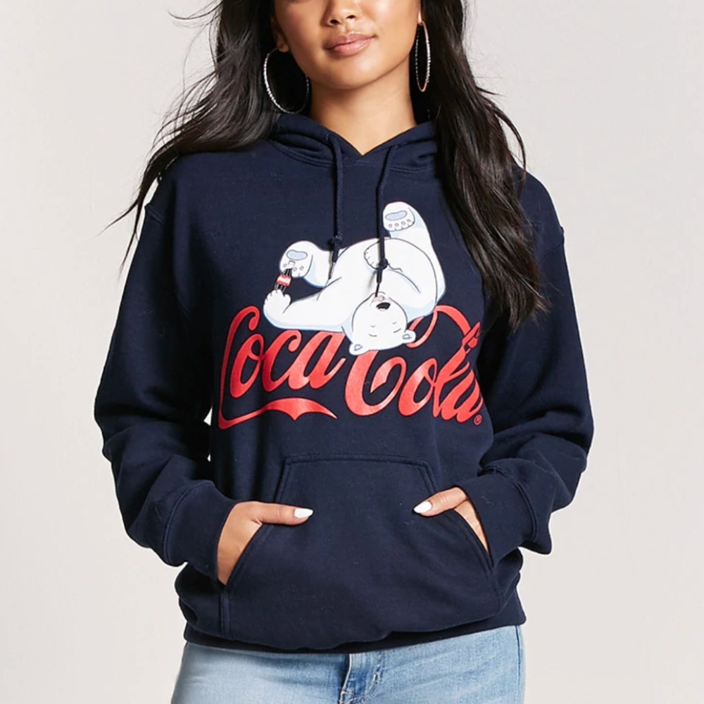 XS CocaCola Navy Hoodie VERY COMFORTABLE (broken)